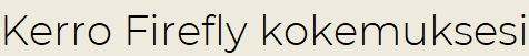 Kerro Firefly kokemuksesi